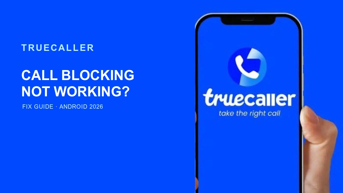 Android call blocking troubleshooting with an enabled spam-call toggle and a repaired caller-screening status